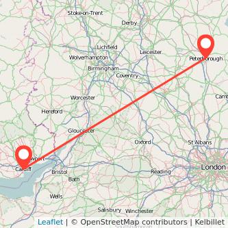 Peterborough Cardiff bus map