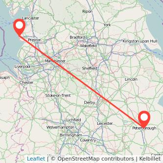 Peterborough Blackpool train map