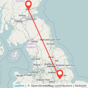 Perth Newark on Trent train map