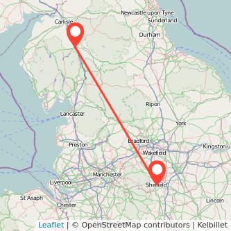 Penrith Sheffield train map