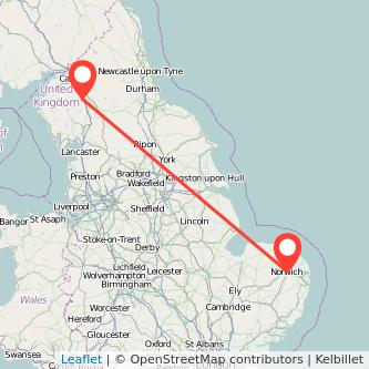 Penrith Norwich bus map