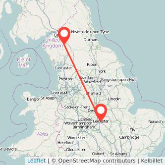 Penrith Leicester train map