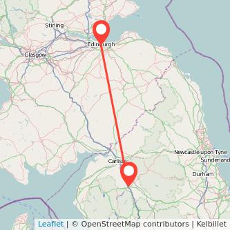 Penrith Edinburgh train map