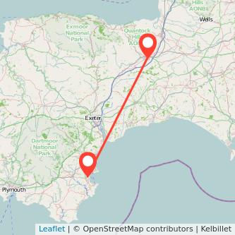 Paignton Taunton train map