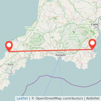 Paignton Newquay train map