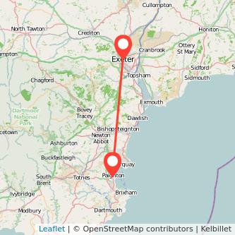 Paignton Exeter train map