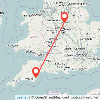 Paignton Derby train map