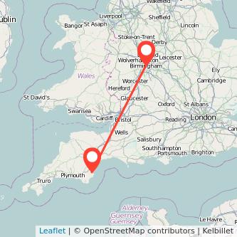 Paignton Birmingham train map