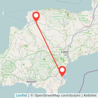 Paignton Barnstaple train map