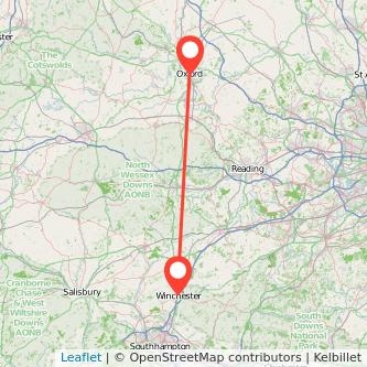 Oxford Winchester train map