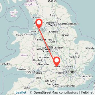 Oxford Wigan train map