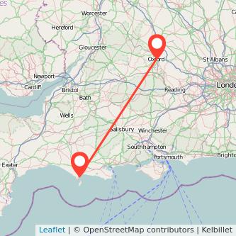Oxford Weymouth train map