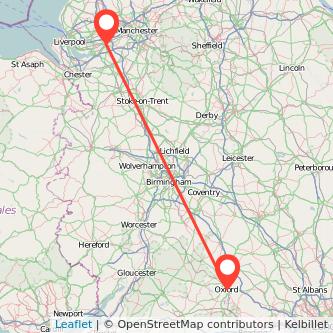 Oxford Warrington train map