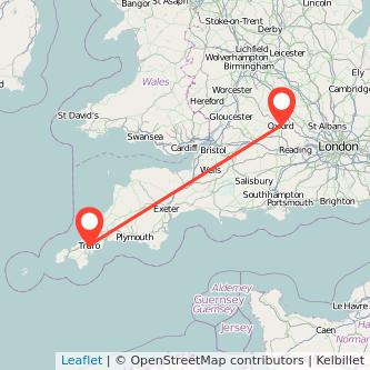 Oxford Truro train map