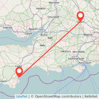 Oxford Torquay train map