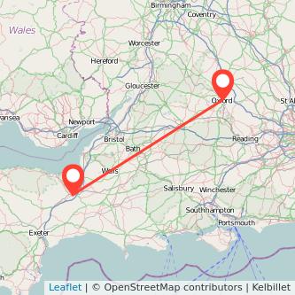 Oxford Taunton train map