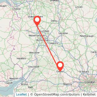 Oxford Stafford train map