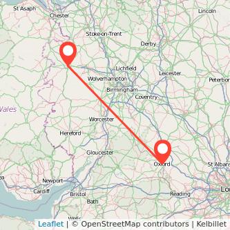 Oxford Shrewsbury train map