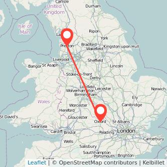 Oxford Preston train map