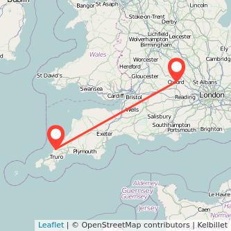 Oxford Newquay train map