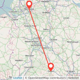 Oxford Manchester bus map