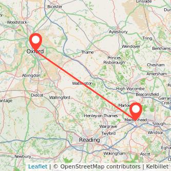 Oxford Maidenhead bus map