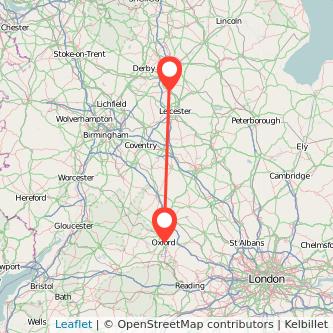 Oxford Loughborough bus map