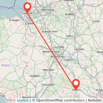 Oxford Liverpool bus map