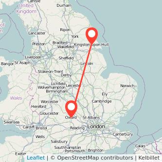 Oxford Hull train map