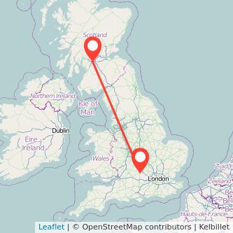 Oxford Glasgow train map