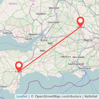 Oxford Exeter bus map