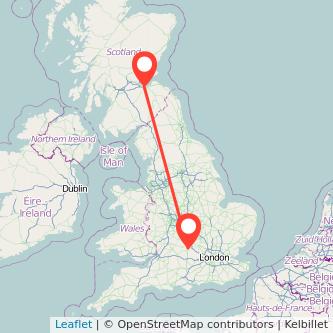 Oxford Edinburgh bus map