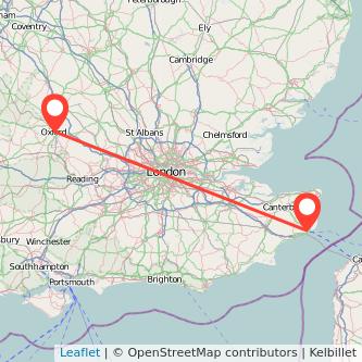 Oxford Dover train map