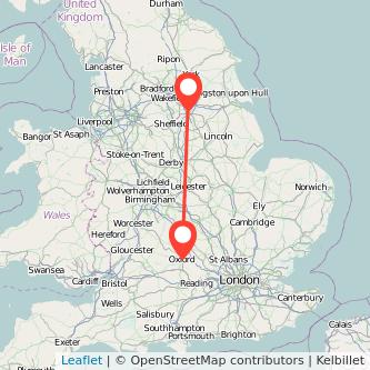 Oxford Doncaster train map