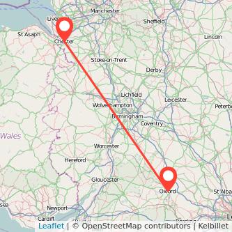 Oxford Chester train map