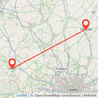 Oxford Cambridge train map