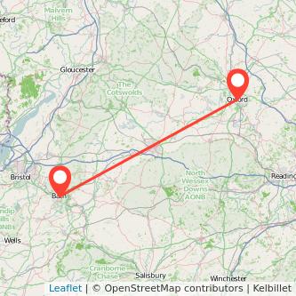 Oxford Bath train map