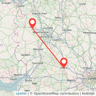 Oxford Telford train map