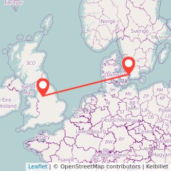 Oldham Copenhagen train map