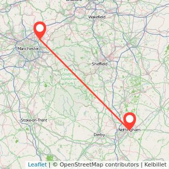 Oldham Nottingham bus map