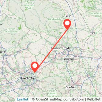 Oldham Harrogate train map