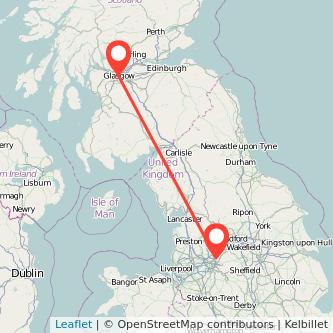 Oldham Glasgow bus map