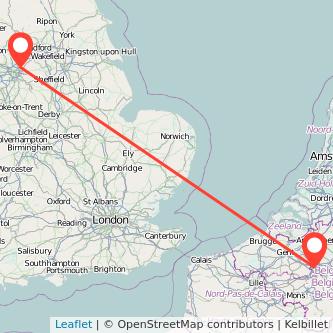 Oldham Brussels train map