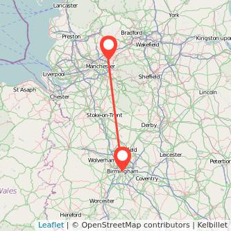 Oldham Birmingham bus map