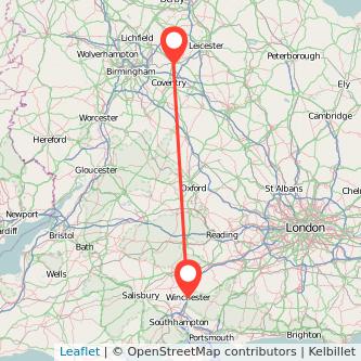 Nuneaton Winchester bus map