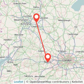 Nuneaton Reading train map