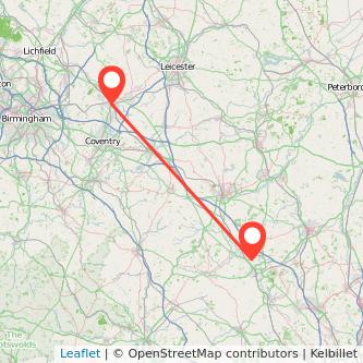 Nuneaton Milton Keynes train map