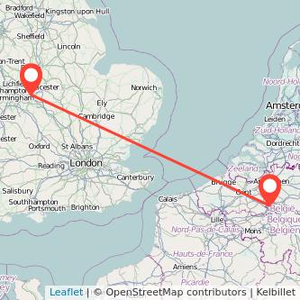 Nuneaton Brussels train map