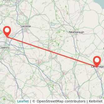 Nuneaton Cambridge train map