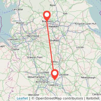 Nuneaton Bradford train map